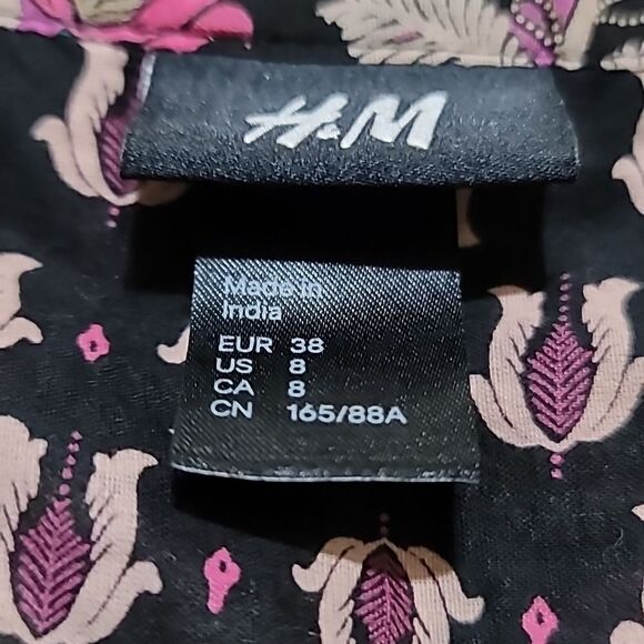 H and M  Black Multicolored Dress Sz  8 - Picture 9 of 10